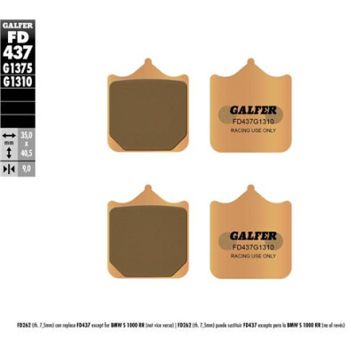 Plaquettes de frein de course frittées GALFER FD437G1310