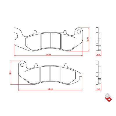 J. PLAQUETTES DE FREIN BR3250 BRENTA