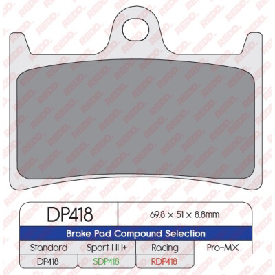 J. PLAQUETTES DE FREIN SDP418HH+