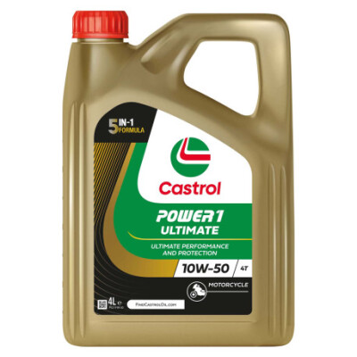 Huile moteur Castrol Power1 Ultimate 4T 10W50 pour motos, 4 L