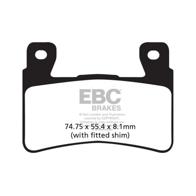 Plaquettes de frein frittées EBC pour motos sportives HH FA265HH