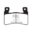 Plaquettes de frein frittées EBC pour motos sportives FA296HH