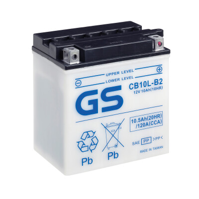 Batterie de moto GS CB10L-B2 avec pack d'acide