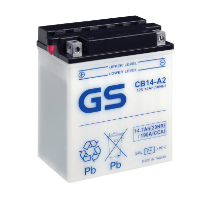 Batterie de moto GS CB14-A2 avec pack d'acide