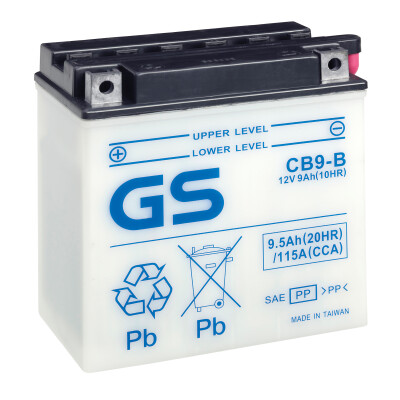 Batterie de moto GS CB9-B avec pack d'acide