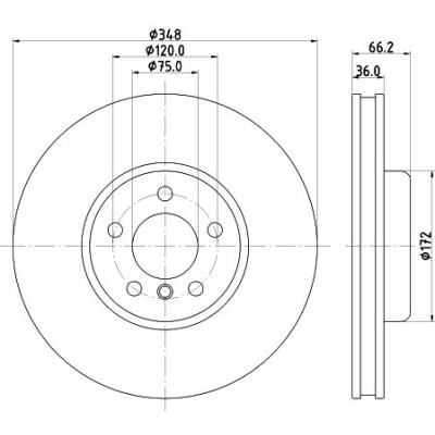 Disque de frein HELLA 8DD 355 132-511
