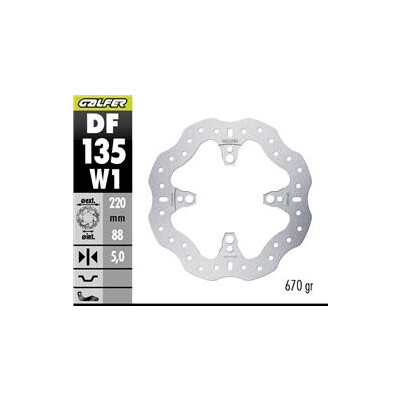 Disque de frein DF135W1 220x88x5