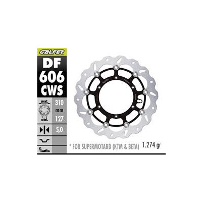 Disque de frein DF606CWS 310x127x5