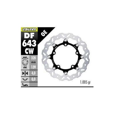 Disque de frein DF643CW 320x139x4
