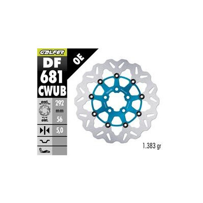 DISQUE DE FREIN DF681CWUB 292x56,3x5
