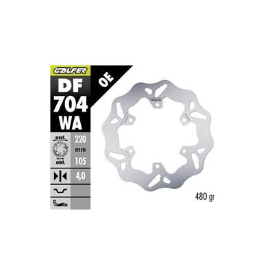 Disque de frein DF704WA 220x105x4