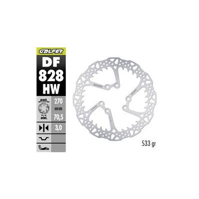 DISQUE DE FREIN DF828HW 270x70,5x3