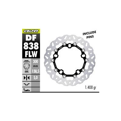 DISQUE DE FREIN DF838FLW 300x138,5x5