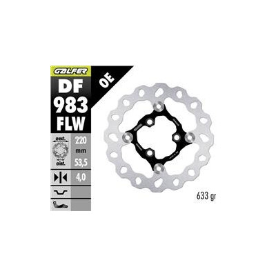 DISQUE DE FREIN DF983FLW 220x53,5x4
