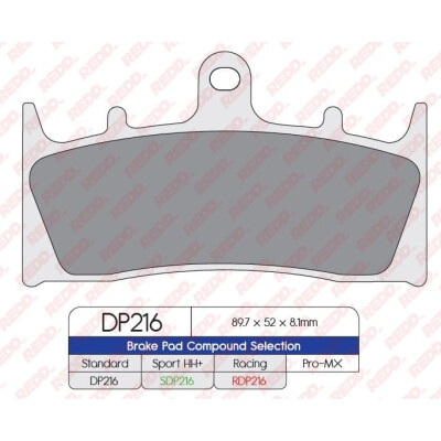 Plaquettes de frein sport frittées SDP216HH+