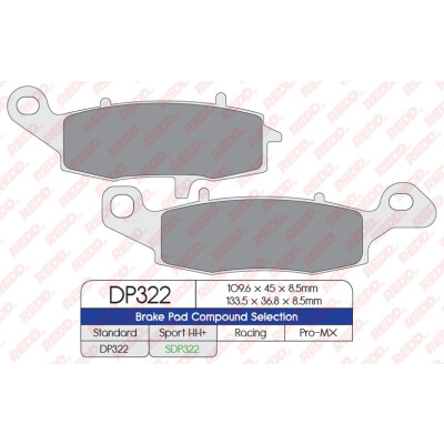 Plaquettes de frein sport frittées SDP322HH+