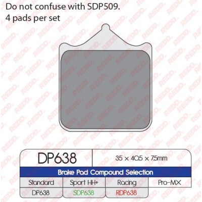 Plaquettes de frein sport frittées SDP638HH+