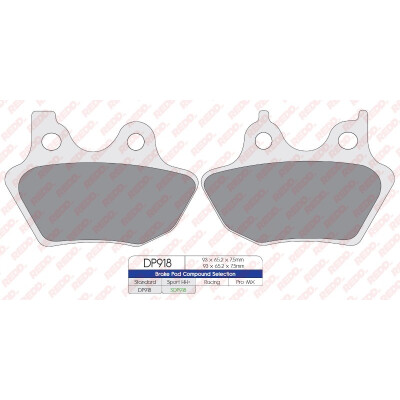 Plaquettes de frein sport frittées SDP918HH+