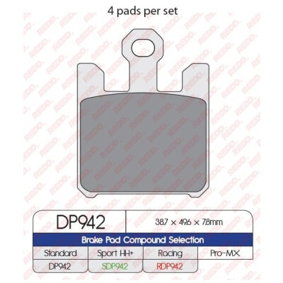 Plaquettes de frein sport frittées SDP942HH+