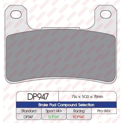 Plaquettes de frein sport frittées SDP947HH+