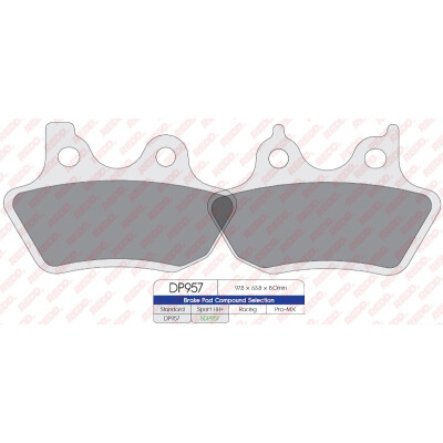 Plaquettes de frein sport frittées SDP957HH+