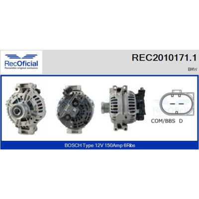 Alternateur REC20101711 RECOFICIAL