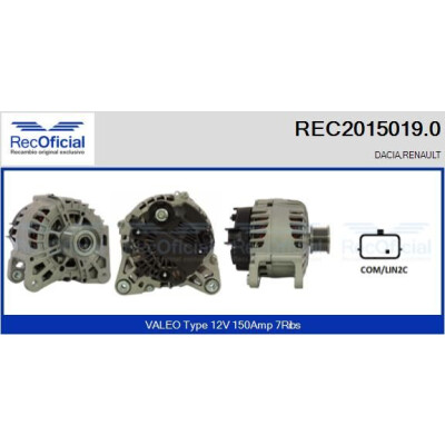 Alternateur REC20150190 RECOFICIAL