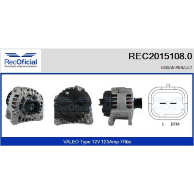 Alternateur REC20151080 RECOFICIAL