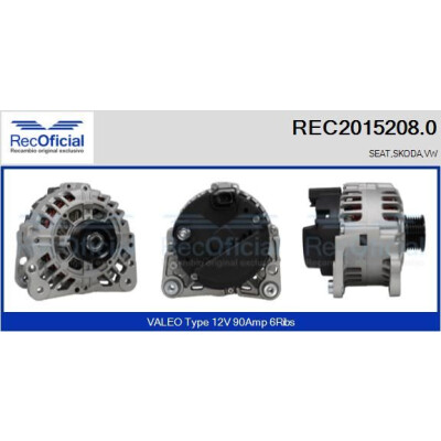 Alternateur REC20152080 RECOFICIAL