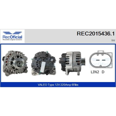 Alternateur REC20154361 RECOFICIAL