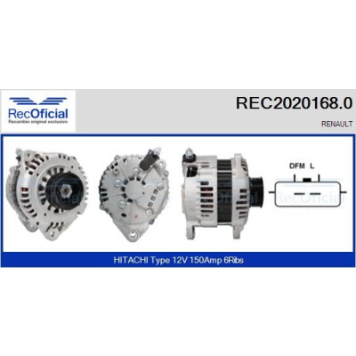 Alternateur REC20201680 RECOFICIAL