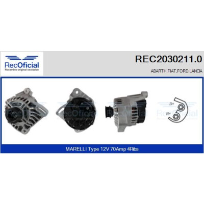 Alternateur REC20302110 RECOFICIAL