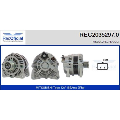 Alternateur REC20352970 RECOFICIAL