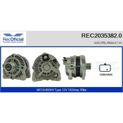 Alternateur REC20353820 RECOFICIAL