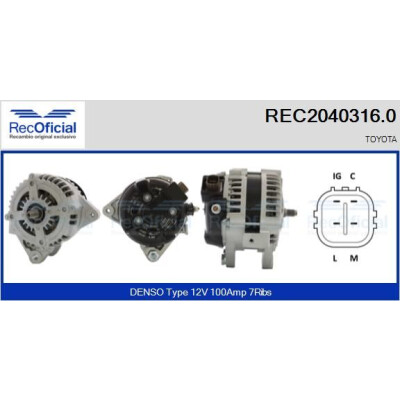 Alternateur REC20403160 RECOFICIAL