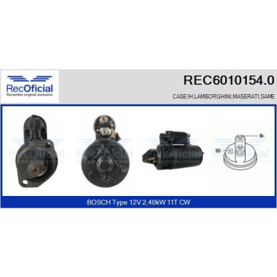 Démarreur REC60101540 RECOFICIAL