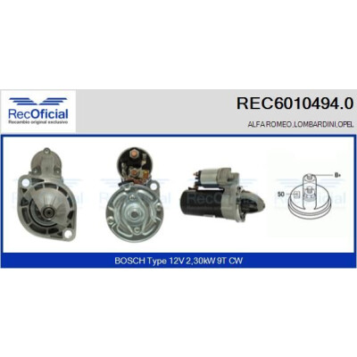 Démarreur REC60104940 RECOFICIAL