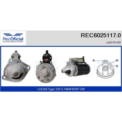 Démarreur REC60251170 RECOFICIAL