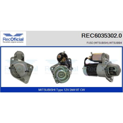 Démarreur REC60353020 RECOFICIAL
