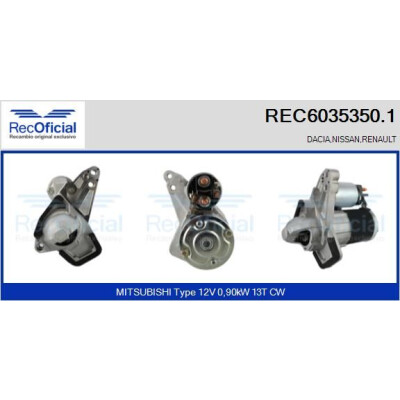 Démarreur REC60353501 RECOFICIAL
