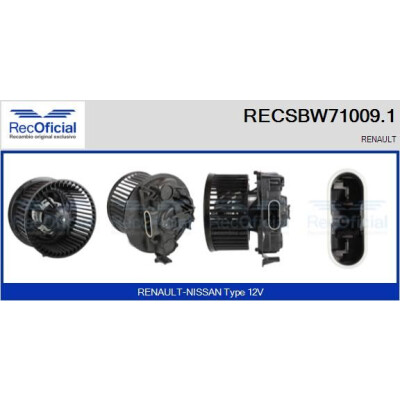 Pulseur d'air habitacle RECSBW710091 RECOFICIAL