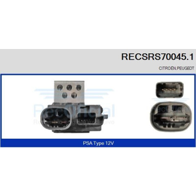 Prérésistance, moteur électrique (ventilateur de radiateur) RECSRS700451 RECOFICIAL