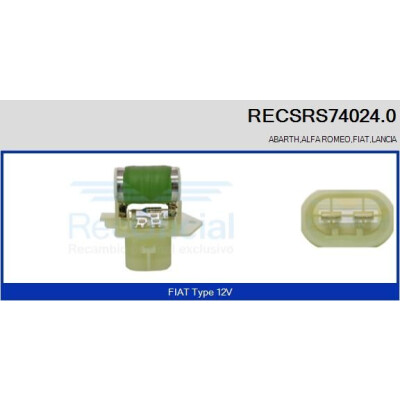 Prérésistance, moteur électrique (ventilateur de radiateur) RECSRS740240 RECOFICIAL