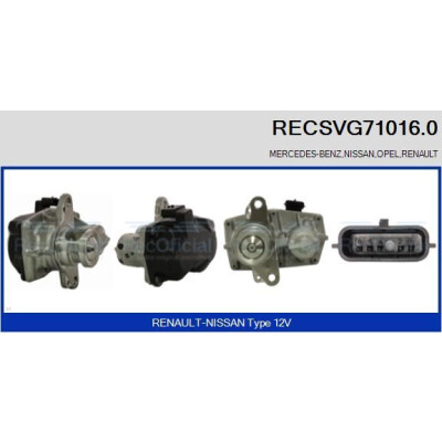 Vanne EGR RECSVG710160 RECOFICIAL