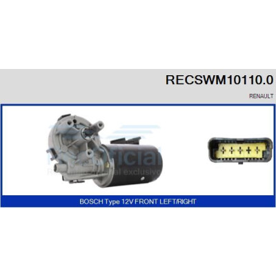 Moteur d'essuie-glace RECSWM101100 RECOFICIAL