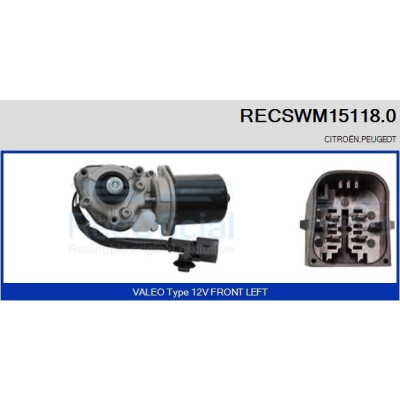 Moteur d'essuie-glace RECSWM151180 RECOFICIAL