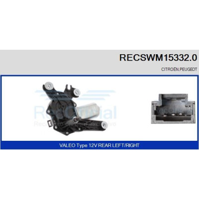Moteur d'essuie-glace RECSWM153320 RECOFICIAL