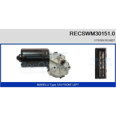Moteur d'essuie-glace RECSWM301510 RECOFICIAL