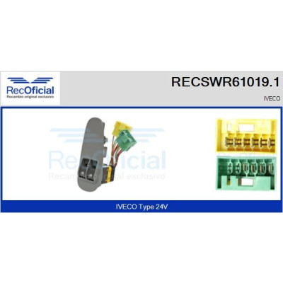 Interrupteur, lève-vitre RECSWR610191 RECOFICIAL