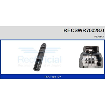 Interrupteur, lève-vitre RECSWR700280 RECOFICIAL